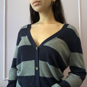 Tommy Hilfiger Women's Striped Button-Up Cardigan